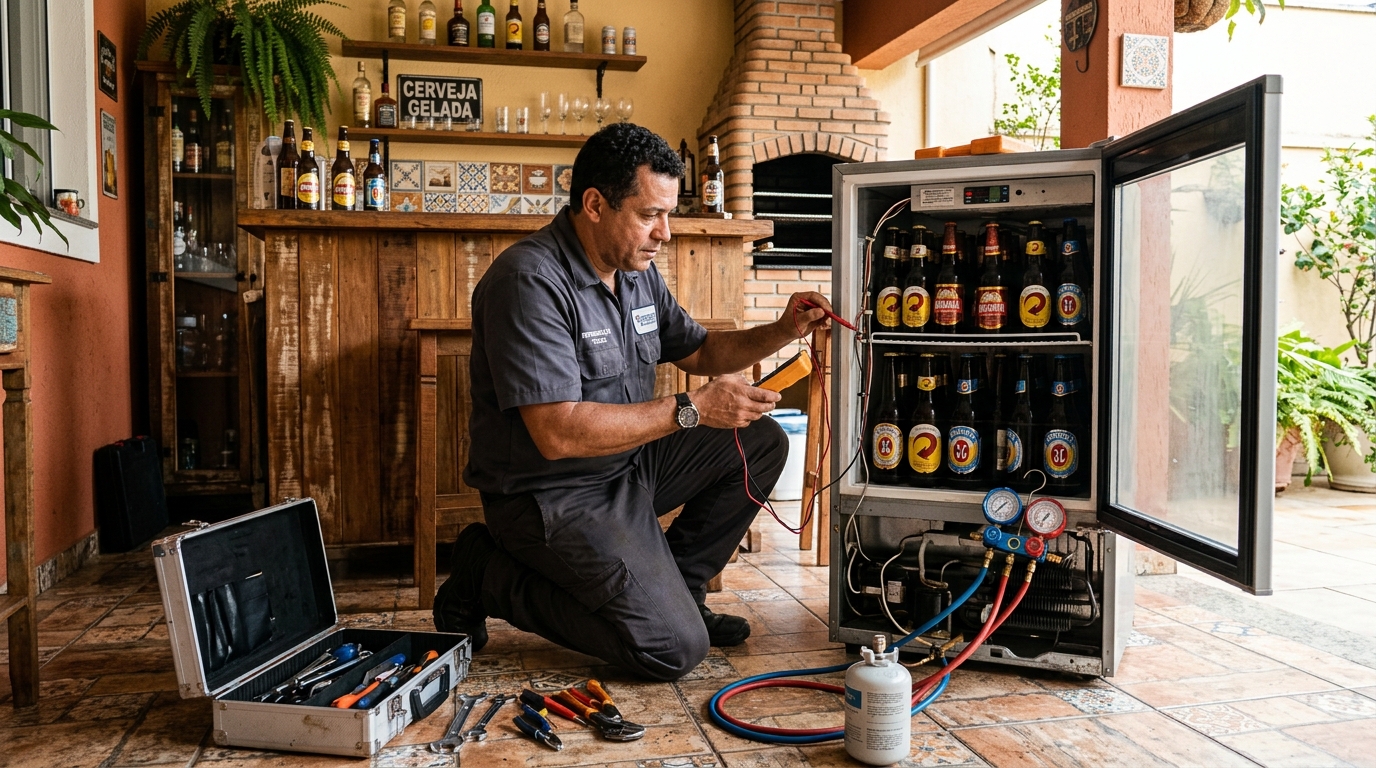 Recarga de gás refrigerante em cervejeira em atendimento em Manaus‑AM